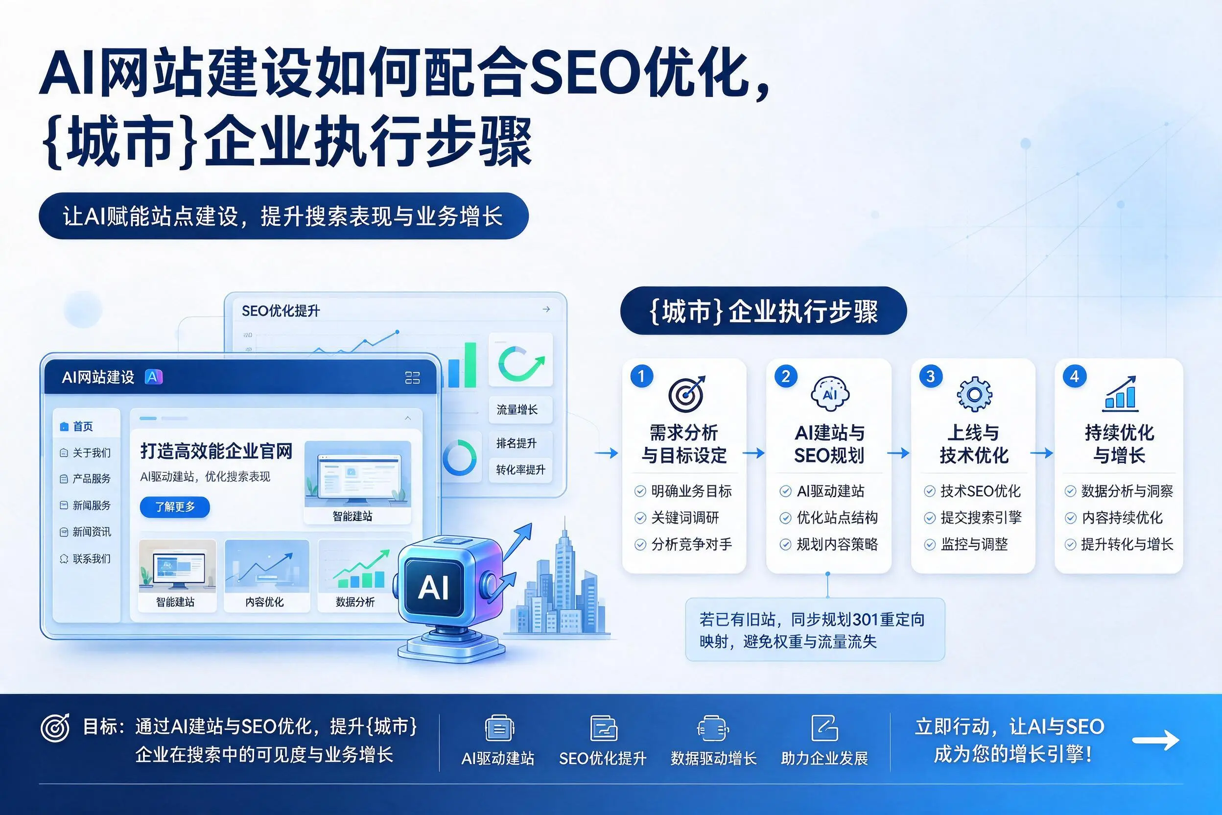 AI网站建设如何配合SEO优化，安康企业执行步骤
